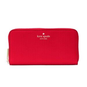 New Kate Spade Madison Saffiano Leather Large Continental Wallet Ruby Red